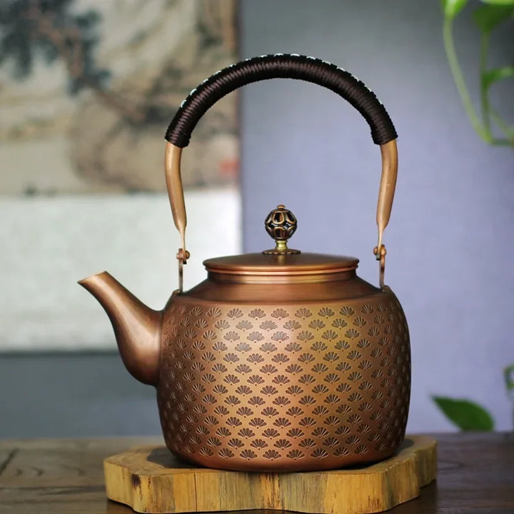 Antique Copper Teapot - D 20x24cm 2L