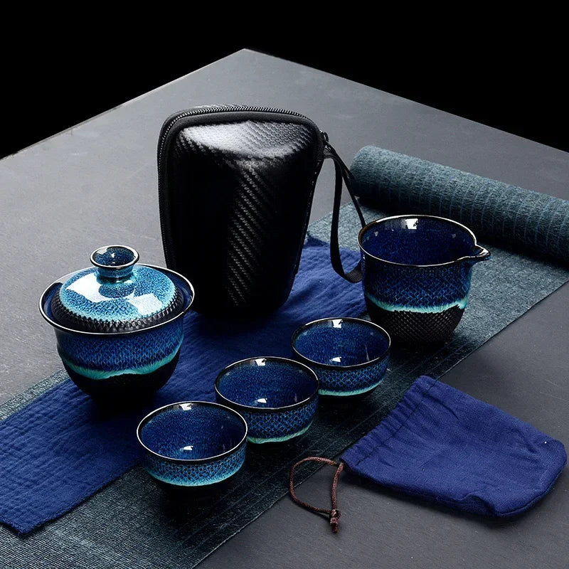 Blue China Tea Set