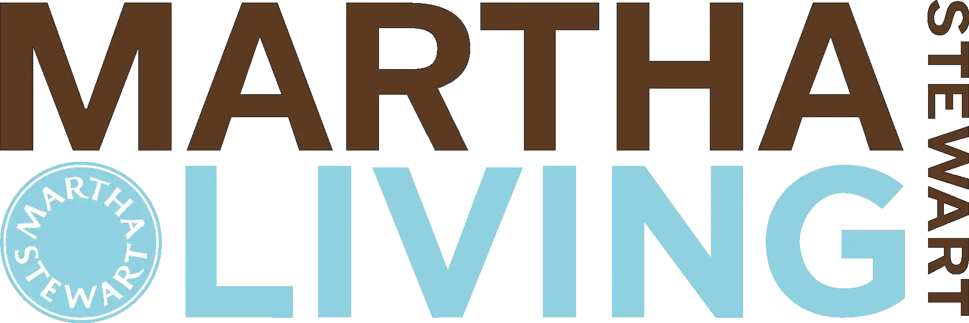 Martha Living logo in brown and light blue text with a circular emblem.